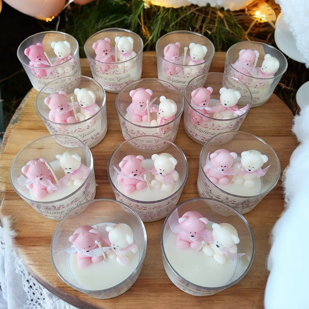 Lot de bougies personnalisées nounours