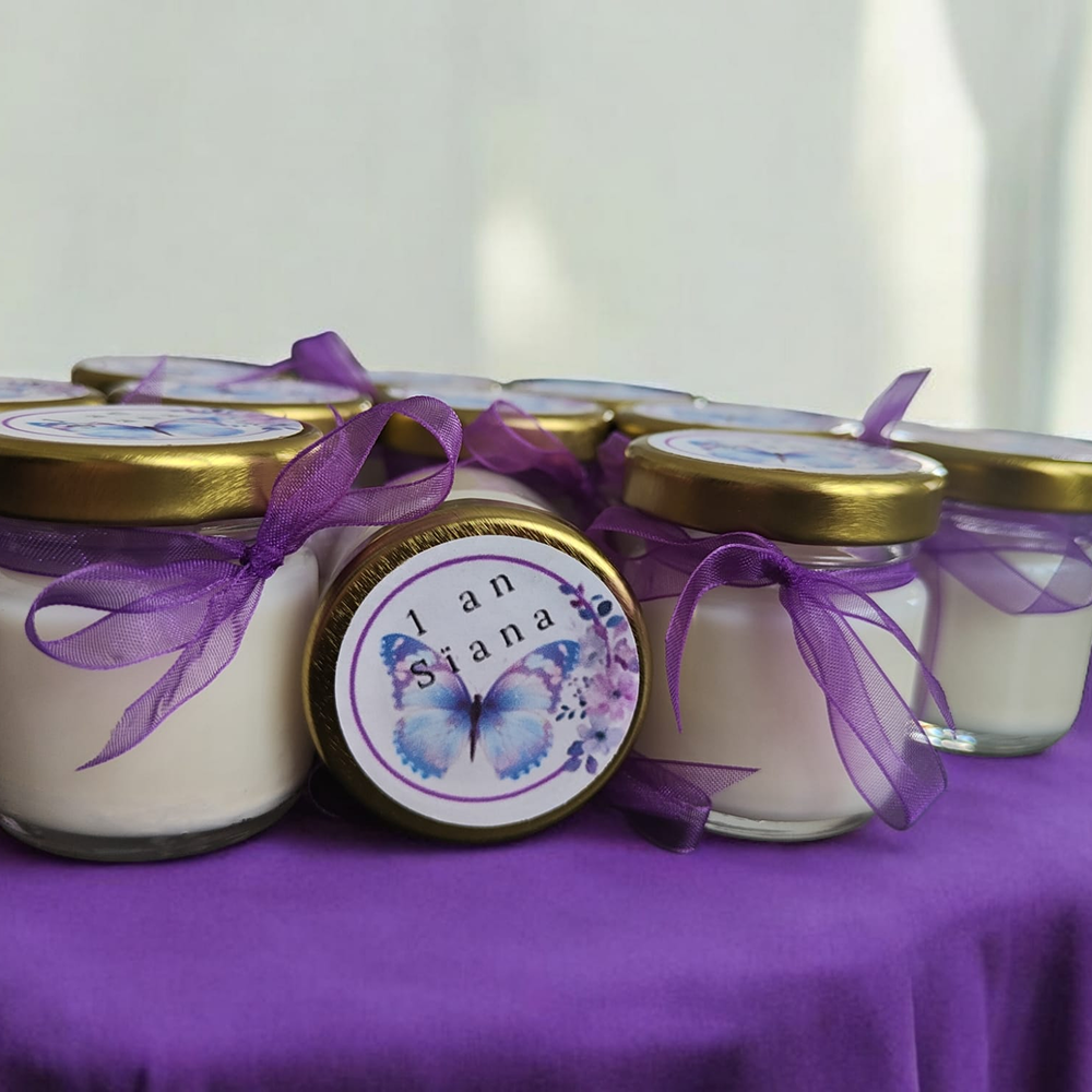 Lot de mini bougies personnalisées