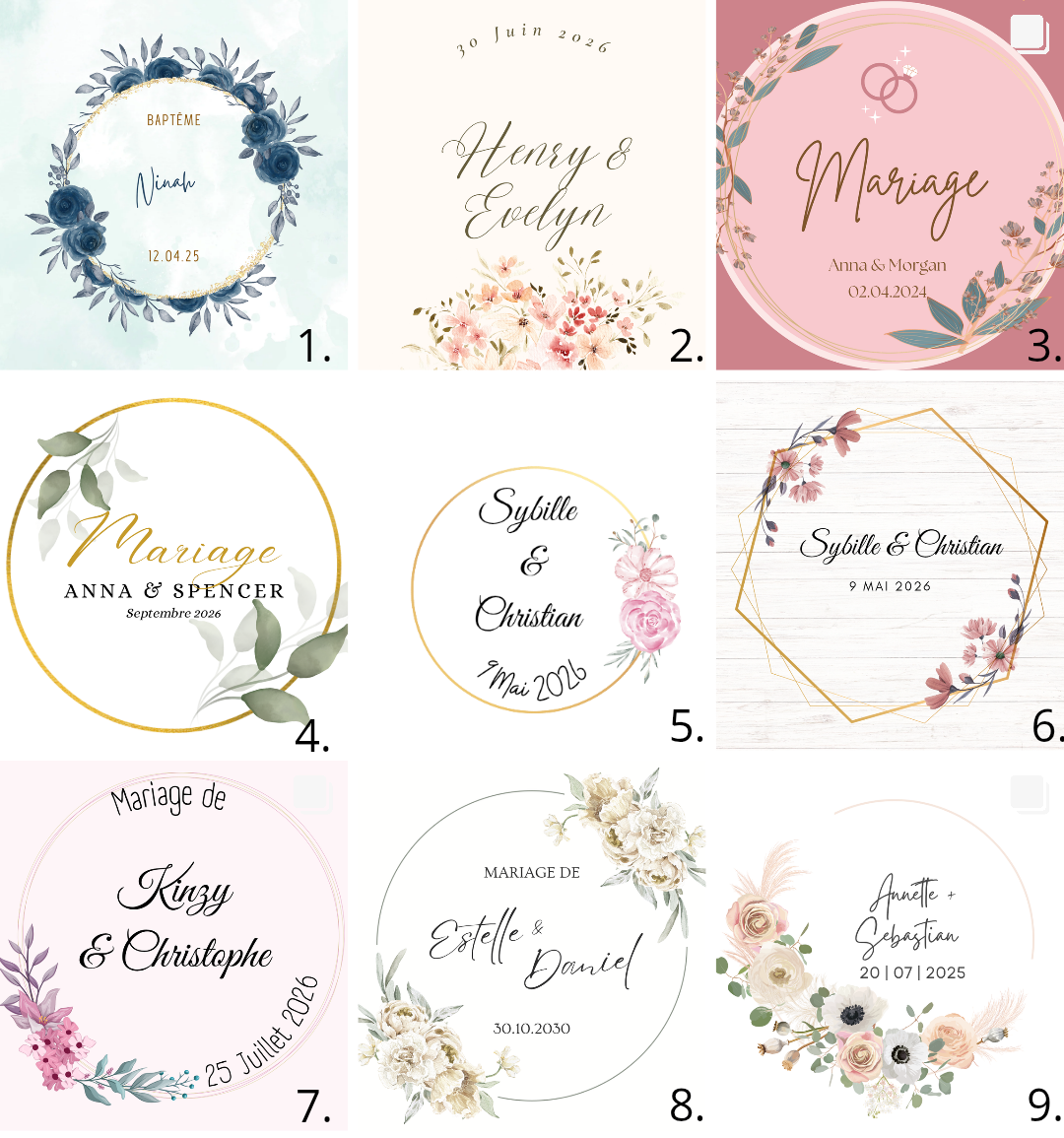 Bougie baptême - mariage