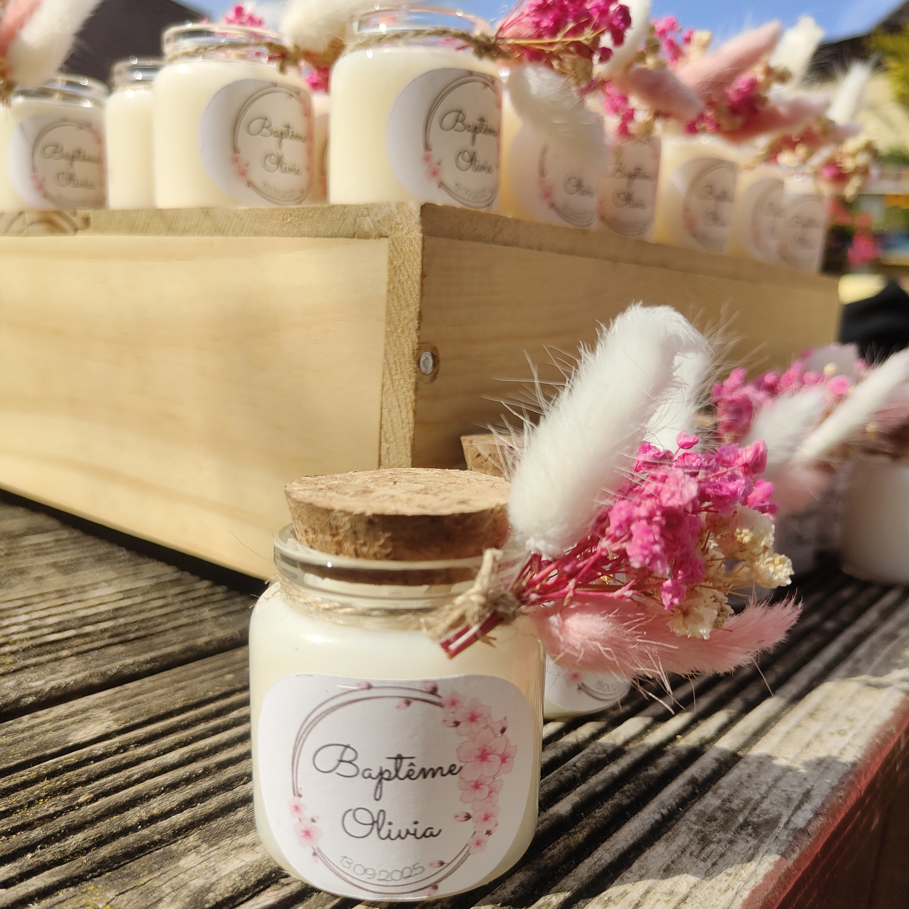 Bougie baptême - mariage