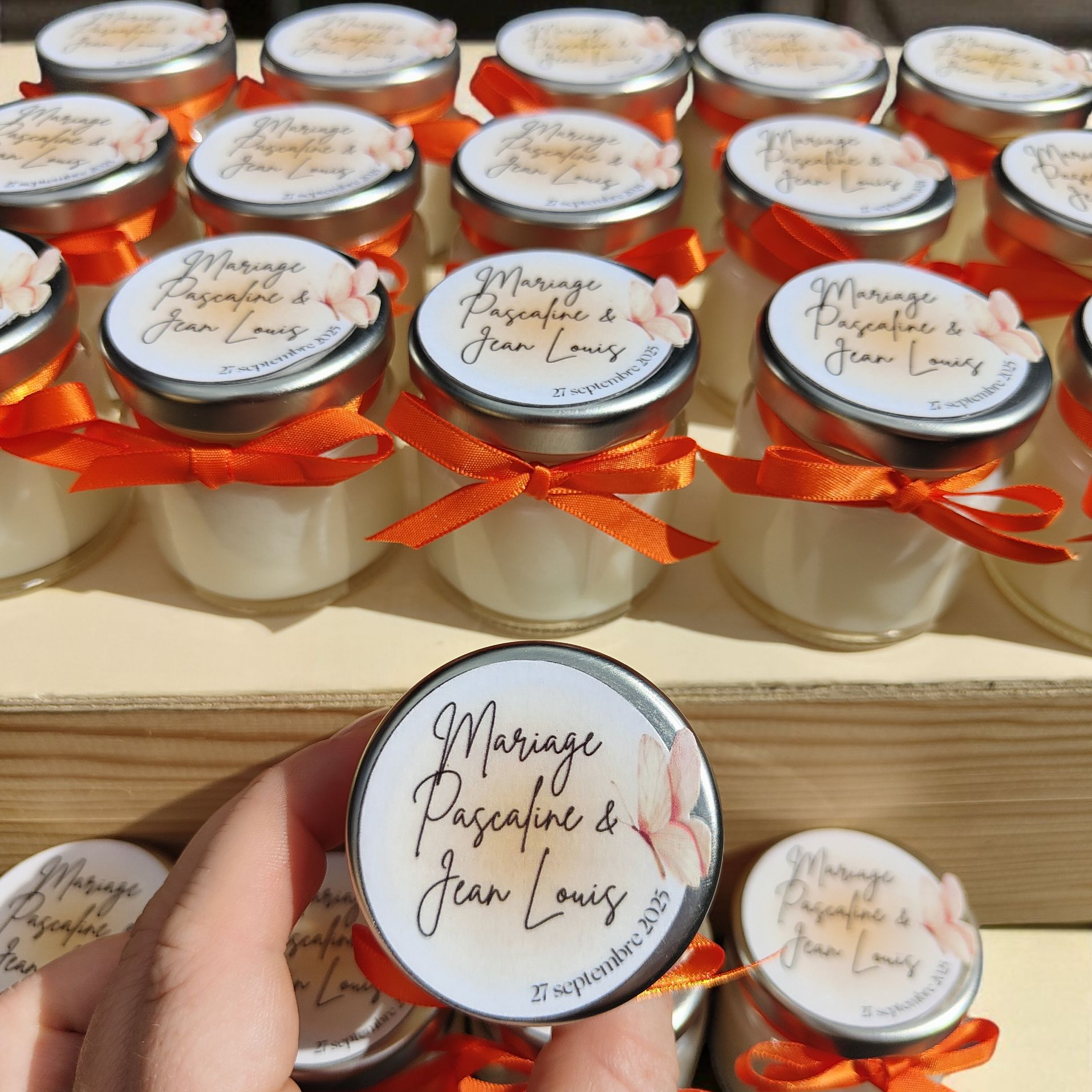 Lot de mini bougies personnalisées