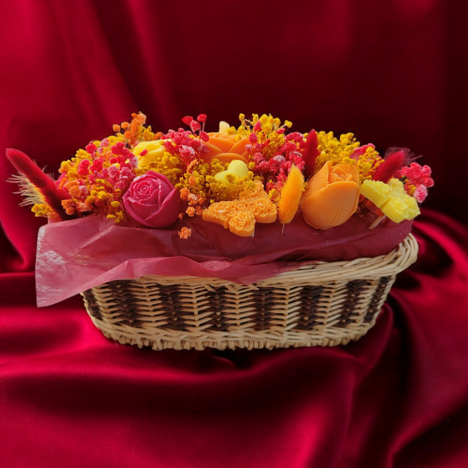 Bouquets dans panier unique - choisi aléatoirement