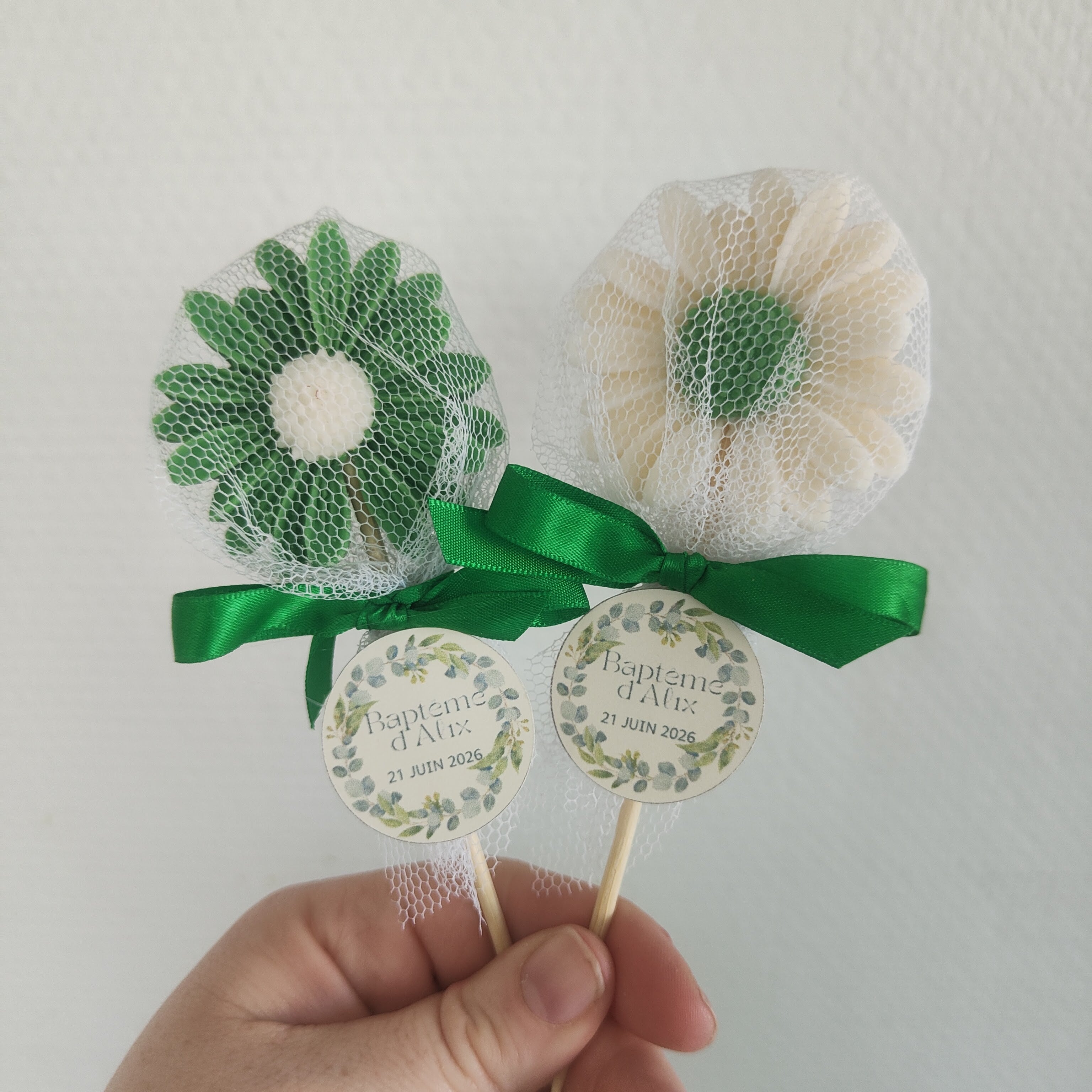 Fondant marguerite baptême, mariage 🌼