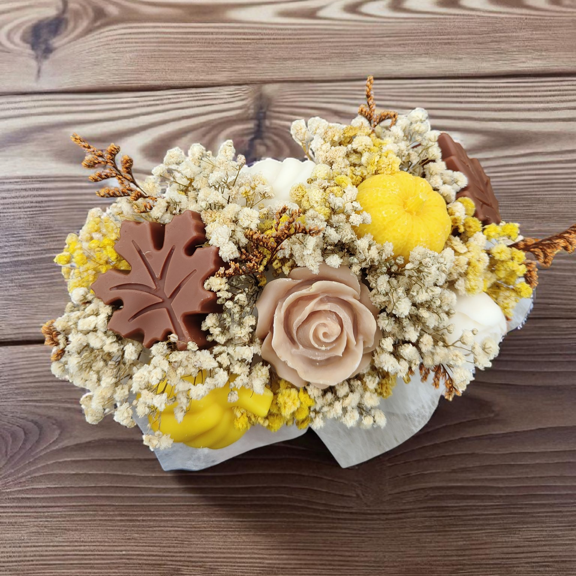 Bouquet "spiced pumpkin" dans son vase 🍂