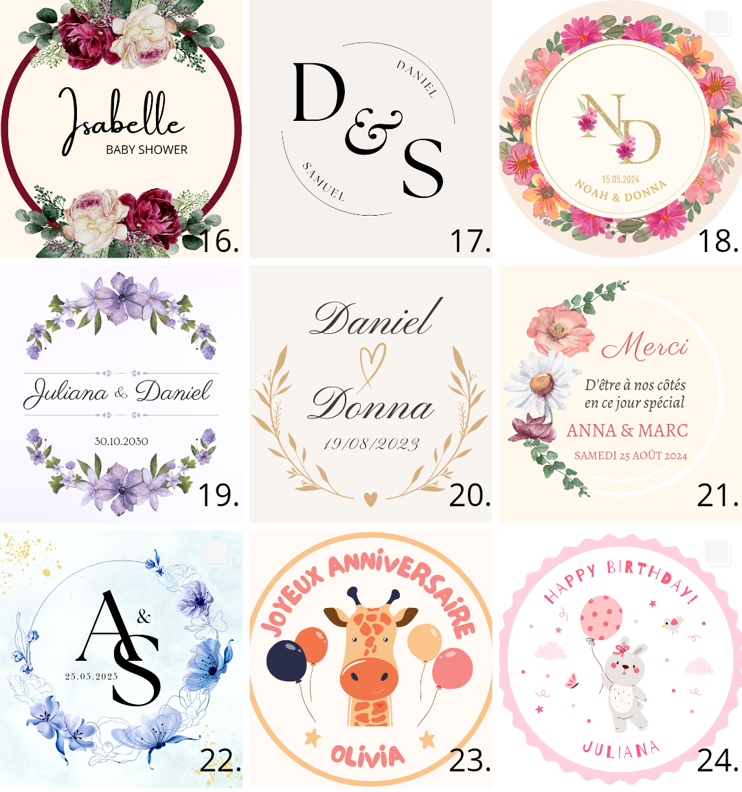 Bougie baptême - mariage