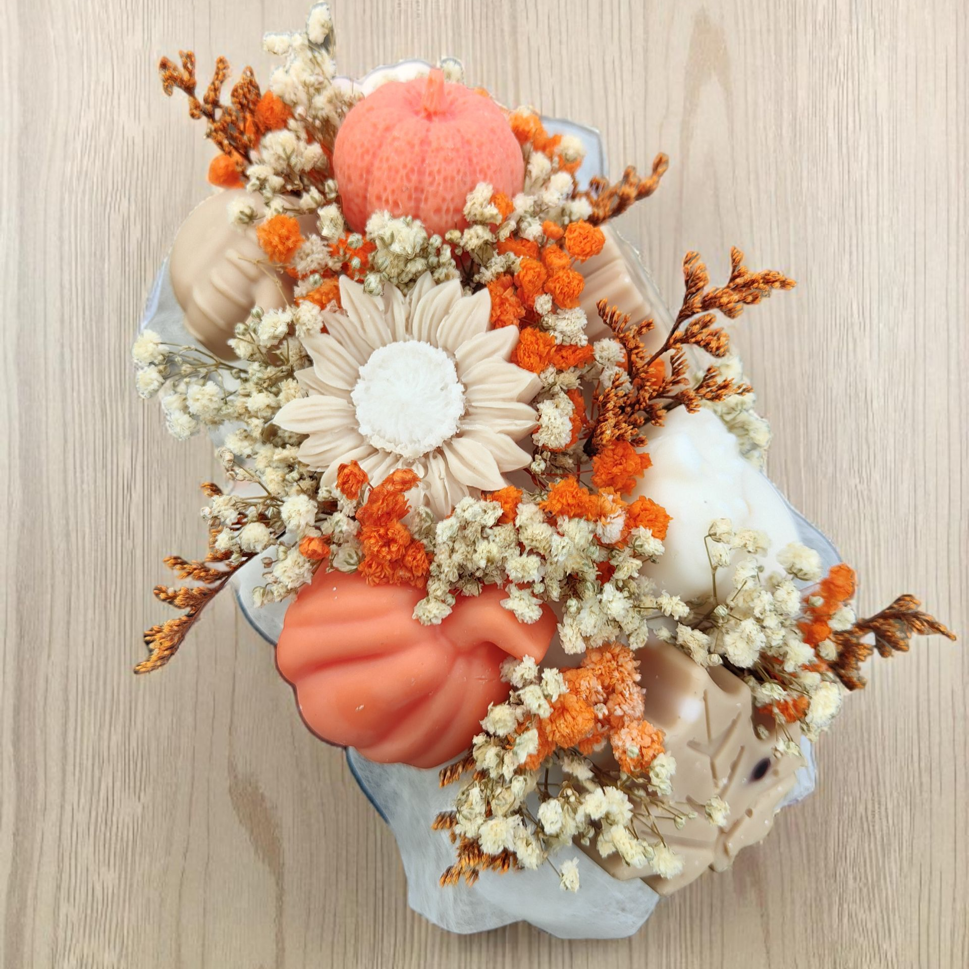 Bouquet "spiced pumpkin" dans son vase 🍂